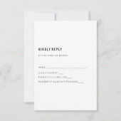 Botanische moderne RSVP-Karte RSVP Karte (Rückseite)