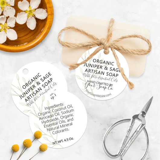 Botanische 🌿 moderne Seifenhänge Tags Geschenkanhänger