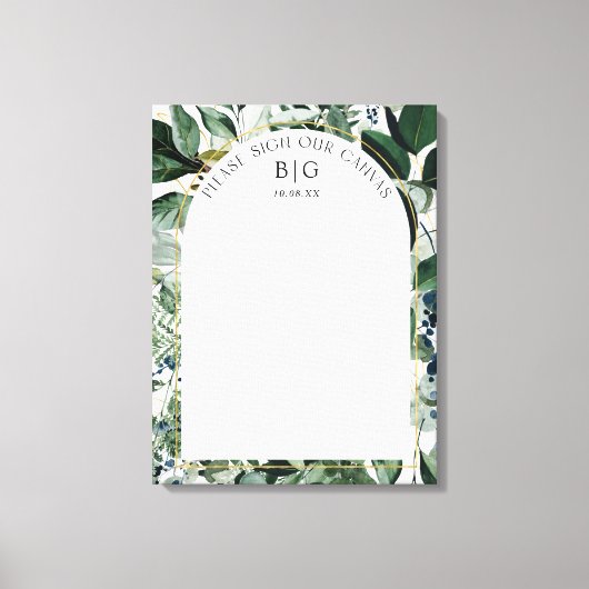 Botanische moderne Unterschrift Leinwanddruck (Vorderseite)