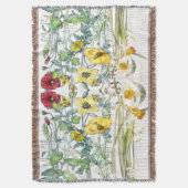 Botanische Mohnblumen-Narzissen-Blumenthrow-Decke Decke (Vorderseite Vertikal)