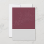 Botanische Monogram Burgundy Wedding Entree UAWG RSVP Karte (Rückseite)