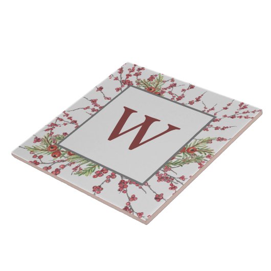 Botanische Monogram Fliese (Seite)