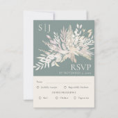 Botanische Monogram Sage Green Wedding Entree RSVP Karte (Vorderseite)