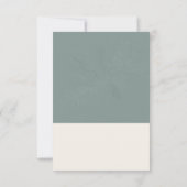 Botanische Monogram Sage Green Wedding Entree RSVP Karte (Rückseite)