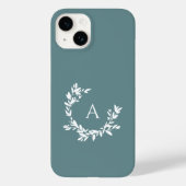 Botanische Monogramm erste Aquamarine Türkis Case-Mate iPhone Hülle (Rückseite)
