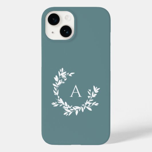 Botanische Monogramm erste Aquamarine Türkis Case-Mate iPhone Hülle (Rückseite)