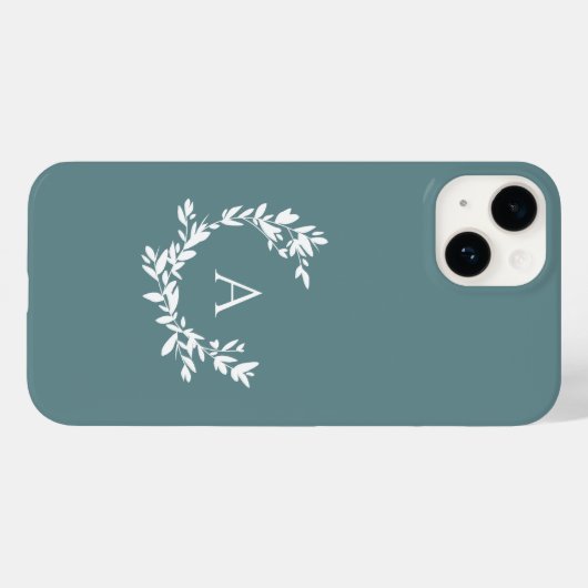 Botanische Monogramm erste Aquamarine Türkis Case-Mate iPhone Hülle (Rückseite (Horizontal))