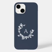 Botanische Monogramm erste Navy Blue Case-Mate iPhone Hülle (Rückseite)