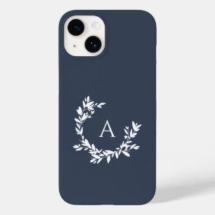 Botanische Monogramm erste Navy Blue Case-Mate iPhone 14 Hülle