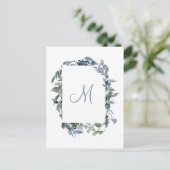 Botanische Monogramm Hochzeit Einladende Postkarte (Stehend Vorderseite)