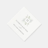 Botanische Monogramm-Hochzeit Serviette (Ecke)