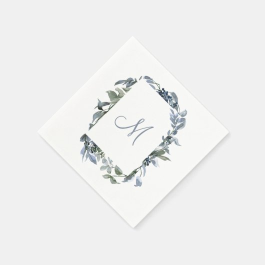Botanische Monogramm Serviette (Ecke)