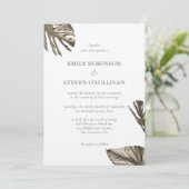 Botanische Monstera Blätter Hochzeit Einladung (Stehend Vorderseite)