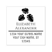 Botanische Monstera-Blätter Name Anschrift Permastempel (Design)