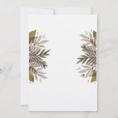 Botanische Moosblüte, rot und grau Einladung (Rückseite)