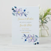 Botanische Motive Save the Date Karte (Stehend Vorderseite)