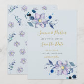 Botanische Motive Save the Date Karte (Vorne/Hinten)