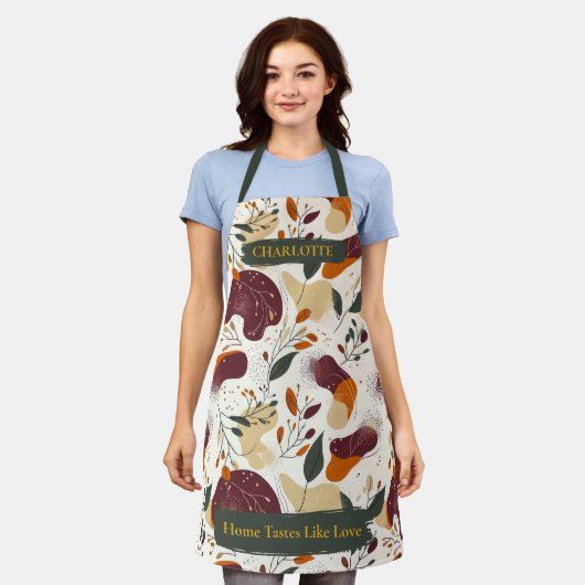 Botanische MusterSchürze mit Individuelle Name Schürze (Getragen)