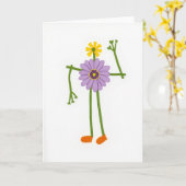 Botanische Muttertags-Figur-Karte Karte (Gelbe Blume)