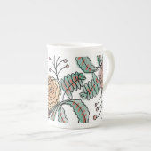 Botanische Narbenblütenmonogramm Porzellantasse (Vorderseite Rechts)