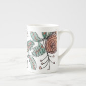 Botanische Narbenblütenmonogramm Porzellantasse (Rechts)