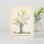 Botanische Narzisse 85. Geburtstag Einladung (Stehend Vorderseite)