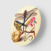 Botanische Natur der Libelle Runde Wanduhr (Winkel)