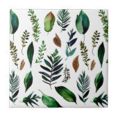 Botanische Natur in Grünblättern Fliese (Vorderseite)