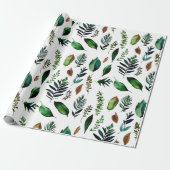 Botanische Natur in Grünblättern Geschenkpapier (Ungerollt)