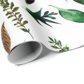 Botanische Natur in Grünblättern Geschenkpapier (Rolleneckpunkt)