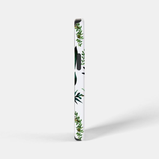 Botanische Natur in Grünblättern iPhone Hülle (Rechte Seite)
