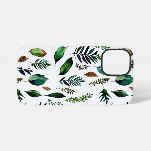 Botanische Natur in Grünblättern iPhone Hülle (Rückseite (Horizontal))