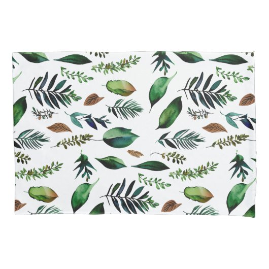 Botanische Natur in Grünblättern Kissenbezug (Vorderseite)