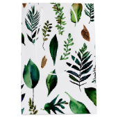 Botanische Natur in Grünblättern Mittlere Geschenktüte (Vorderseite)