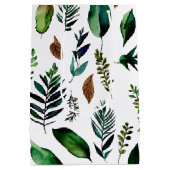 Botanische Natur in Grünblättern Mittlere Geschenktüte (Rückseite)