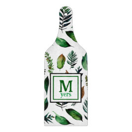 Botanische Natur in Grünblättern Personalisiert Schneidebrett