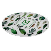 Botanische Natur in Grünblättern Personalisiert Schneidebrett (Ecke)