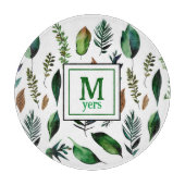 Botanische Natur in Grünblättern Personalisiert Schneidebrett (Vorderseite)