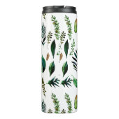 Botanische Natur in Grünblättern Personalisiert Thermosbecher (Rückseite)