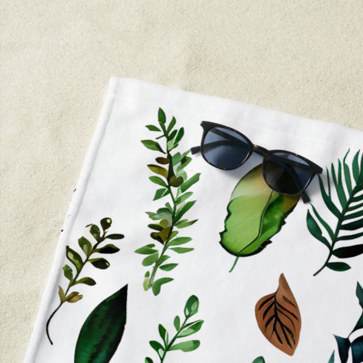 Botanische Natur in Grünblättern Strandtuch (Beispiel)