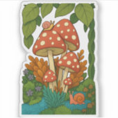 Botanische Naturkunst Aufkleber (Vorderseite)