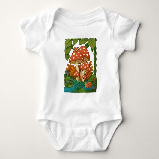Botanische Naturkunst Baby Strampler (Vorderseite)