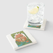 Botanische Naturkunst Steinuntersetzer (Seitenansicht)