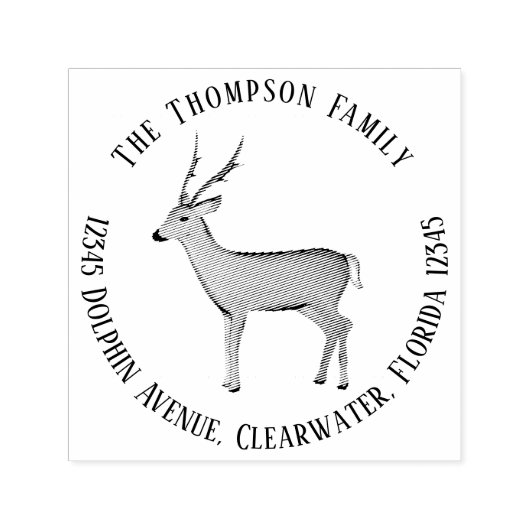 Botanische Naturwälder Hirsche Rücksendeadresse Permastempel (Design)