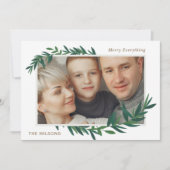 Botanische Naturwünsche Gold-Foto Feiertagskarte (Vorderseite)