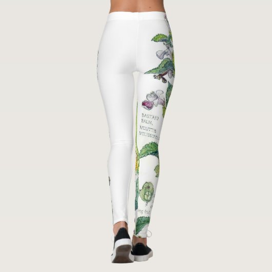 Botanische Nessel-Blumen ganz über Druck-Leggings Leggings (Rückseite)