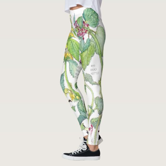 Botanische Nessel-Blumen ganz über Druck-Leggings Leggings (Links)