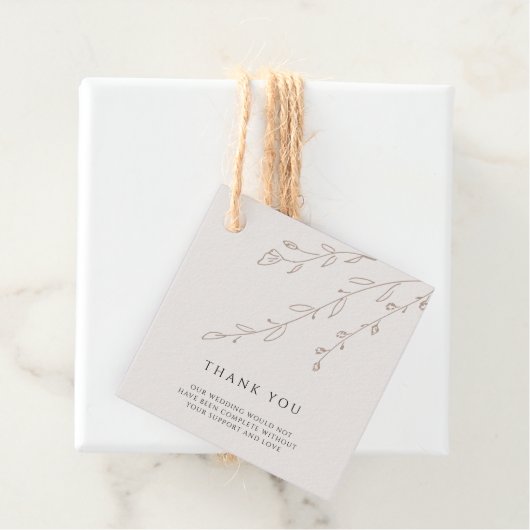 Botanische neutrale Hochzeit dank Karte Geschenkanhänger (Beispiel)