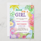 Botanische Niedliche Dinosaurier Kinderdusche Einladung (Vorderseite)