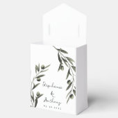 Botanische Olive Branch Blätter Italienische Hochz Geschenkschachtel (Geöffnet)